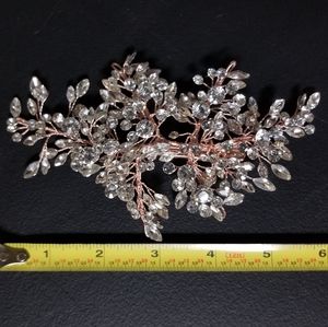 Bridal rhinestone rose gold hair clip
